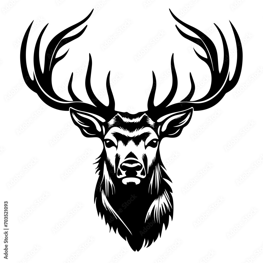 Majestic Elk Head Wildlife Vector Art Majestic Elk Head Wildlife Vector Art