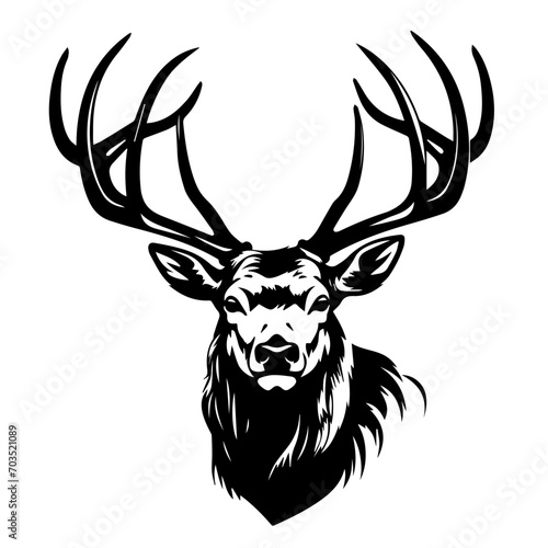 Majestic Elk Head Wildlife Vector Art