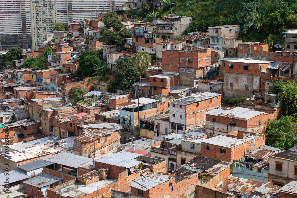 Details of houses in the San Agustín del Sur neighborhood in Caracas, Venezuela