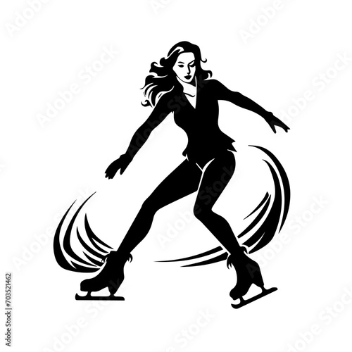 Graceful Figure Skater Performance Vector