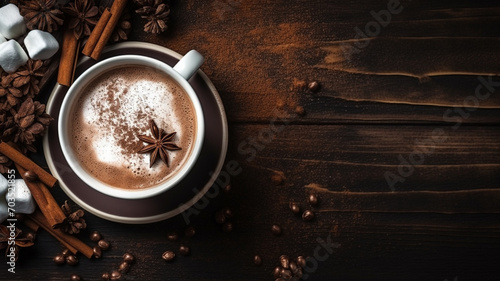 cup of coffee with chocolate on a gray background. high quality photo