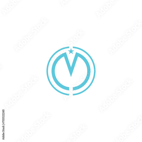 Letter M round circle line logo design timeless emblem brand identity logotype abstract minimalist monogram typography vector logo