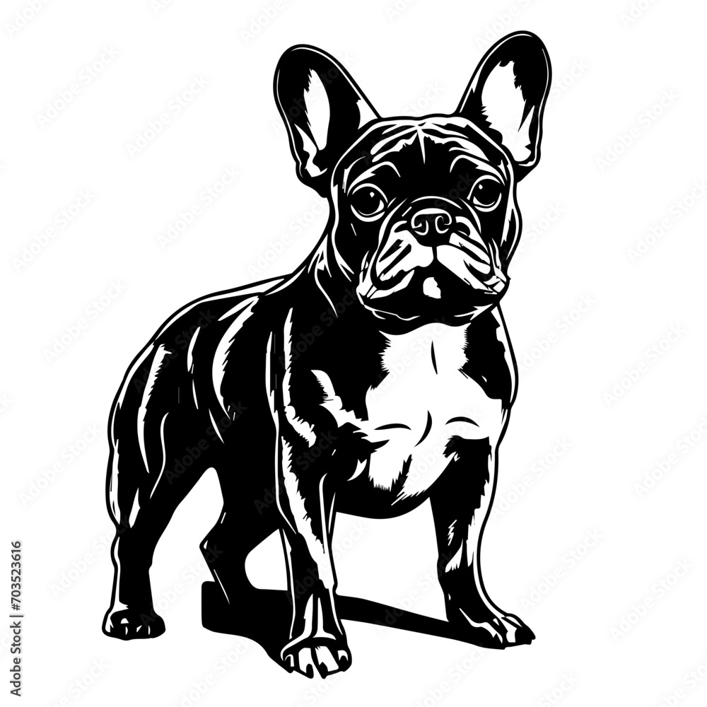 Charming French Bulldog Cartoon Vector