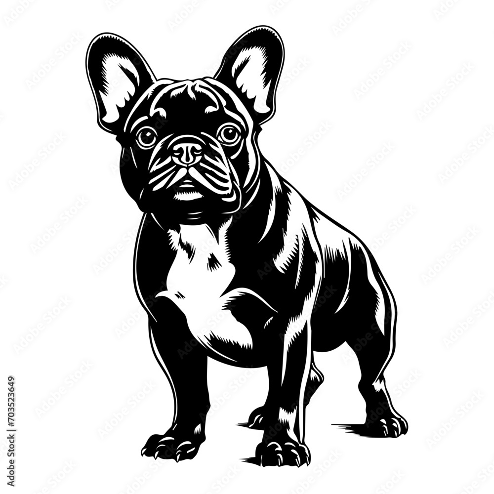 Charming French Bulldog Cartoon Vector Charming French Bulldog Cartoon Vector