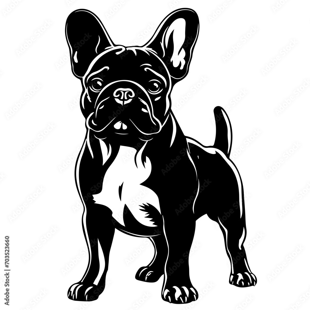 Charming French Bulldog Cartoon Vector