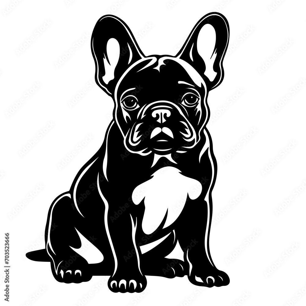 Charming French Bulldog Cartoon Vector