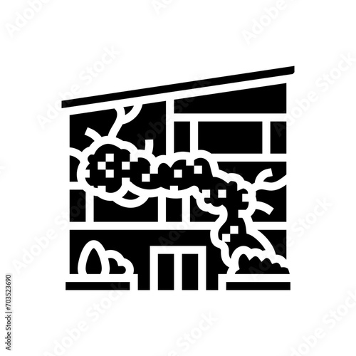 vegetated fa ade green building glyph icon vector. vegetated fa ade green building sign. isolated symbol illustration