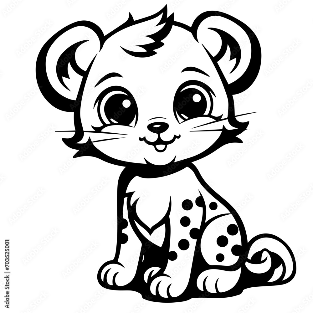 Adorable Kawaii Cheetah Cartoon Vector Adorable Kawaii Cheetah Cartoon Vector
