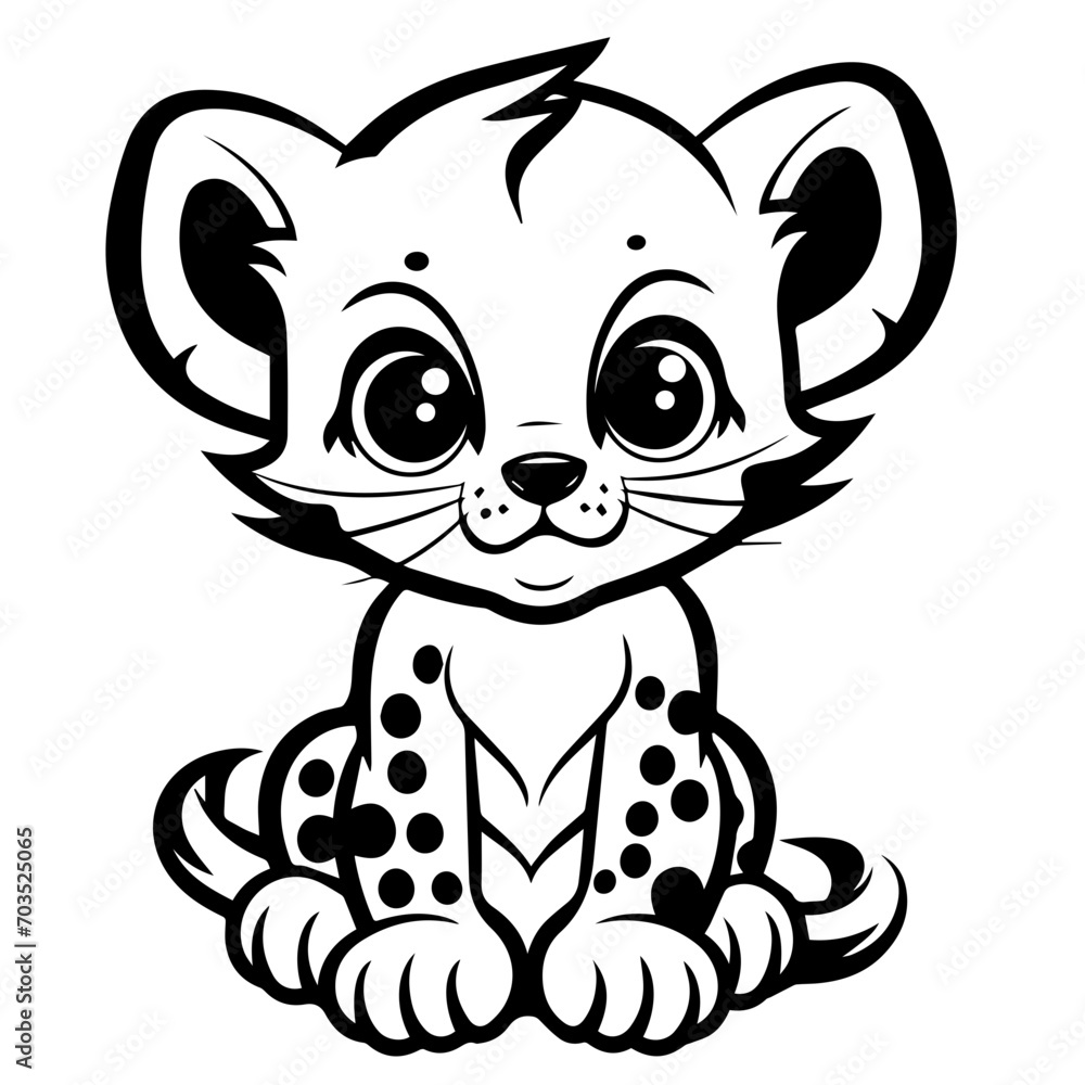 Adorable Kawaii Cheetah Cartoon Vector Adorable Kawaii Cheetah Cartoon Vector