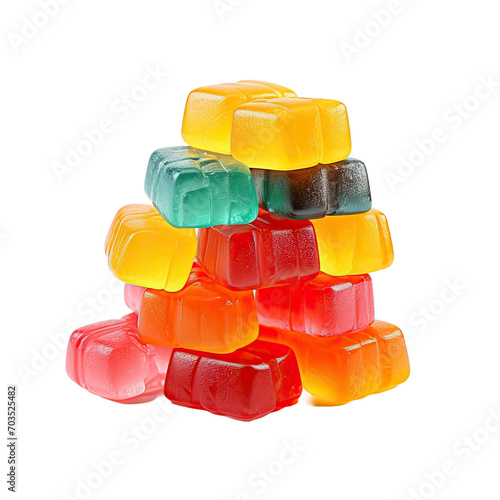 colorful jelly candies isolated on transparent background, sugared sweets 