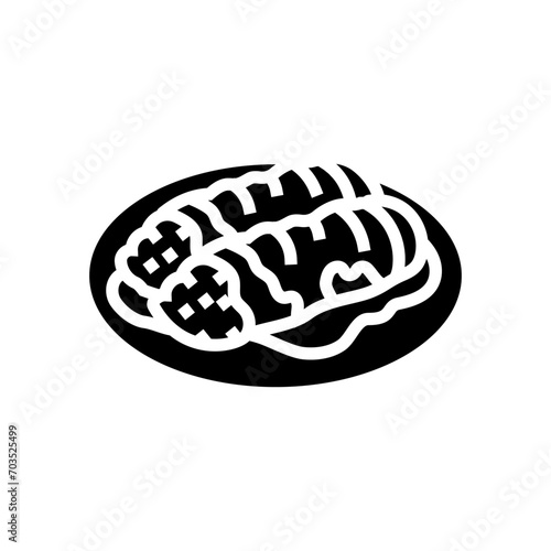 enchiladas mexican cuisine glyph icon vector. enchiladas mexican cuisine sign. isolated symbol illustration