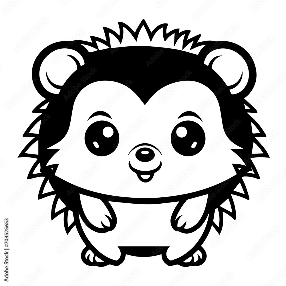 Charming Kawaii Hedgehog Vector Art