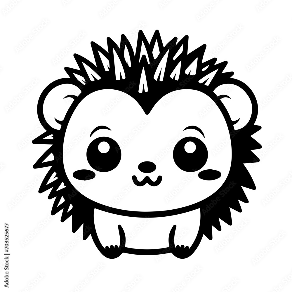 Charming Kawaii Hedgehog Vector Art