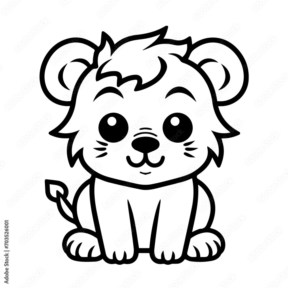 Delightful Kawaii Lion Cub Vector Illustration Delightful Kawaii Lion Cub Vector Illustration