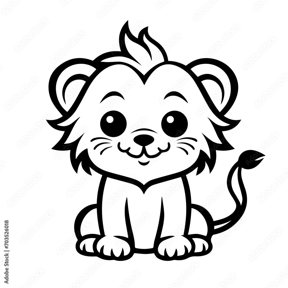 Delightful Kawaii Lion Cub Vector Illustration Delightful Kawaii Lion Cub Vector Illustration