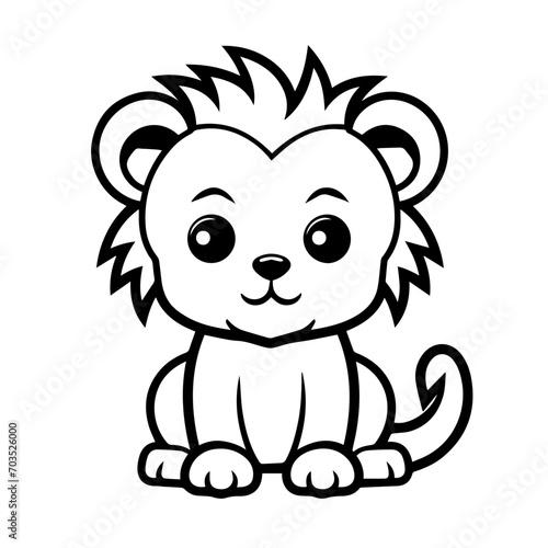 Delightful Kawaii Lion Cub Vector Illustration