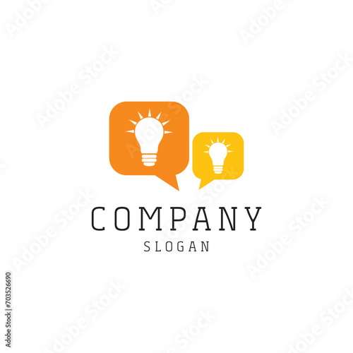 Think bubble bulb idea innovative logo design timeless emblem brand identity logotype abstract minimalist monogram typography vector logo