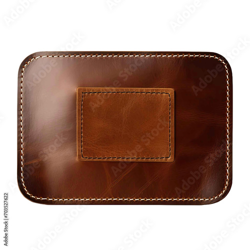  Brown leather isolated on transparent background.