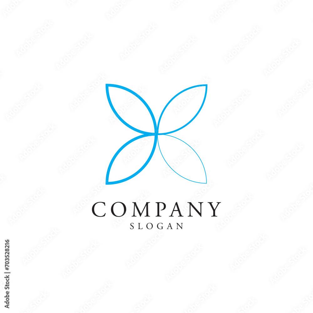 Innovative flower logo design timeless emblem brand identity logotype abstract minimalist monogram typography vector logo