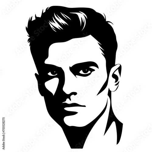 Stylized Male Face Portrait Vector