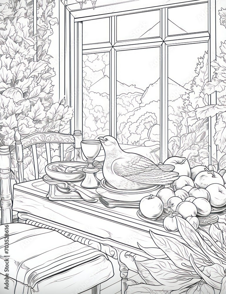 Fototapeta premium Coloring book page