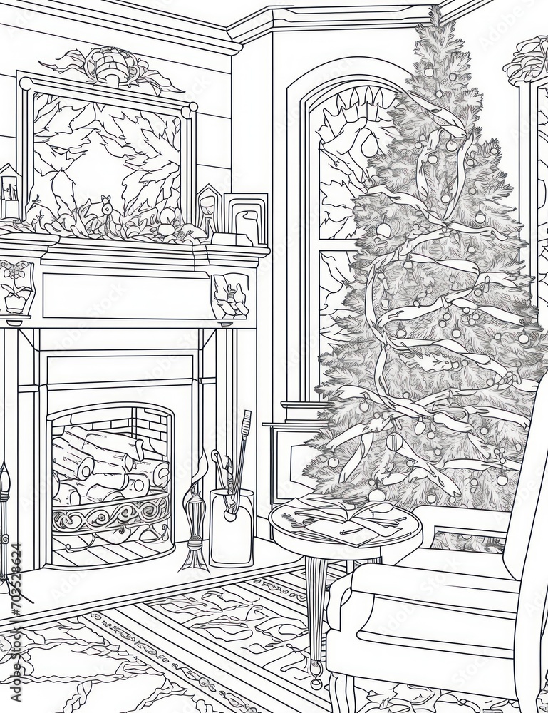Fototapeta premium Coloring book page