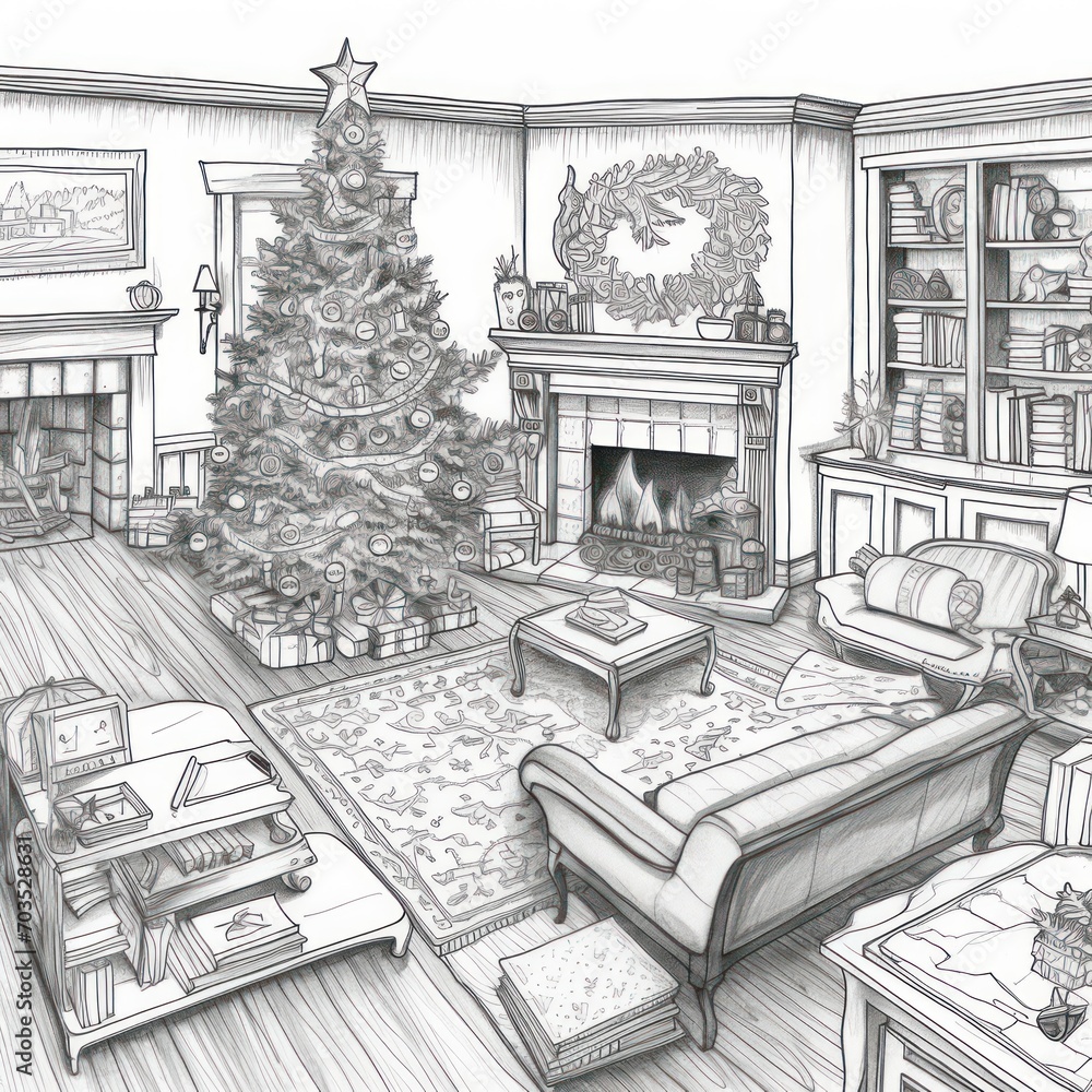 Fototapeta premium Coloring book page