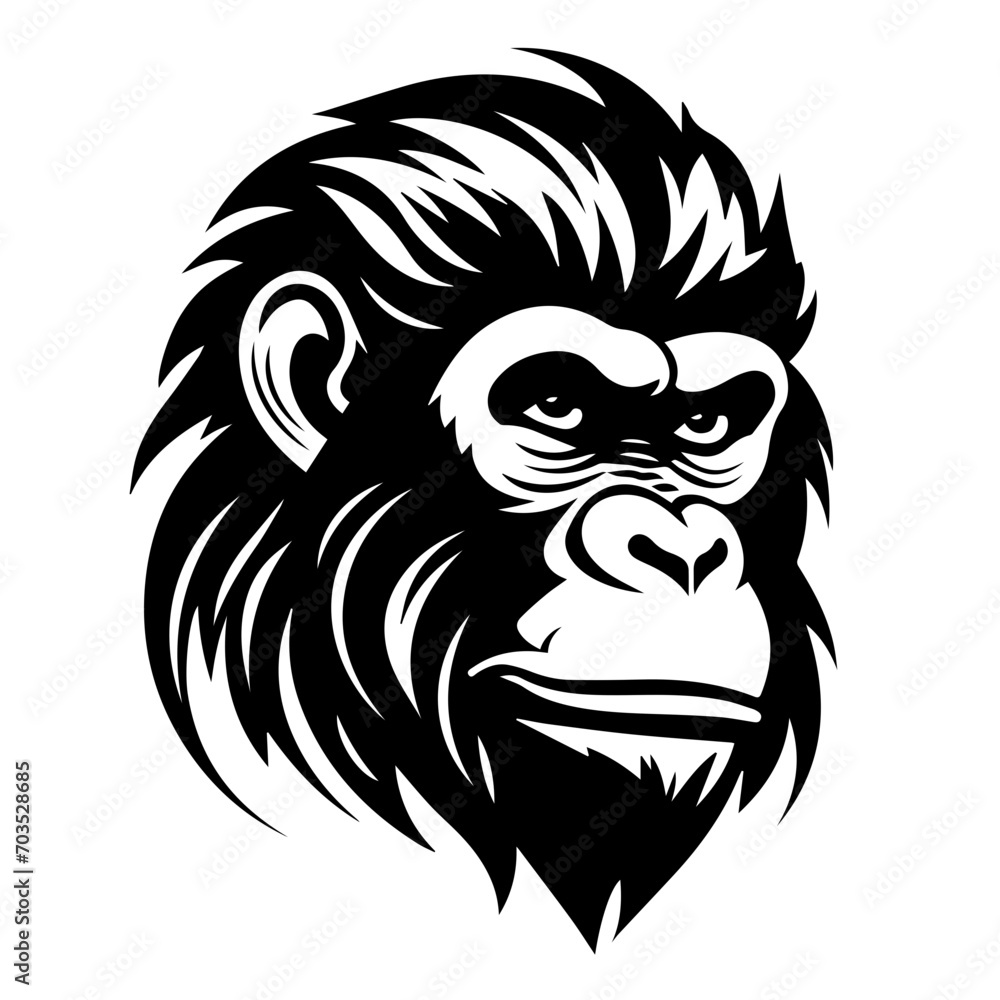 Detailed Monkey Head Vector Design Detailed Monkey Head Vector Design