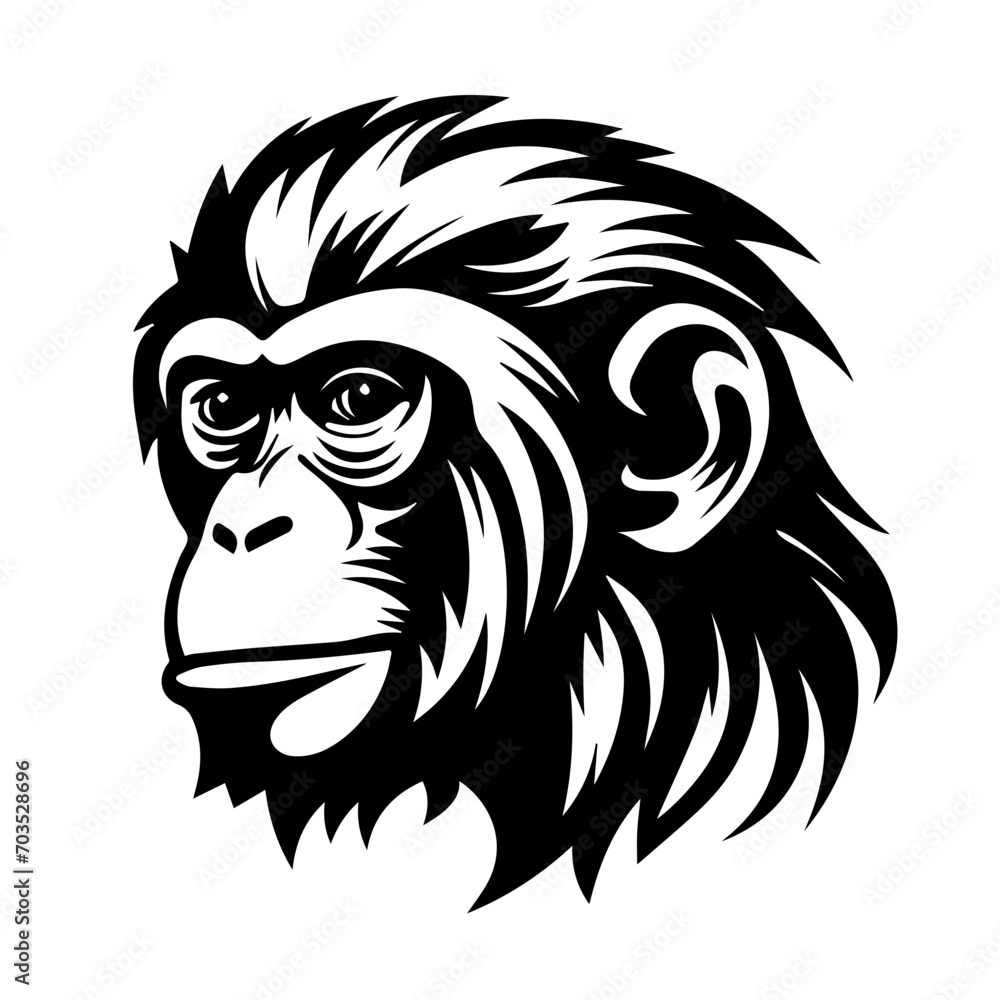 Detailed Monkey Head Vector Design Detailed Monkey Head Vector Design
