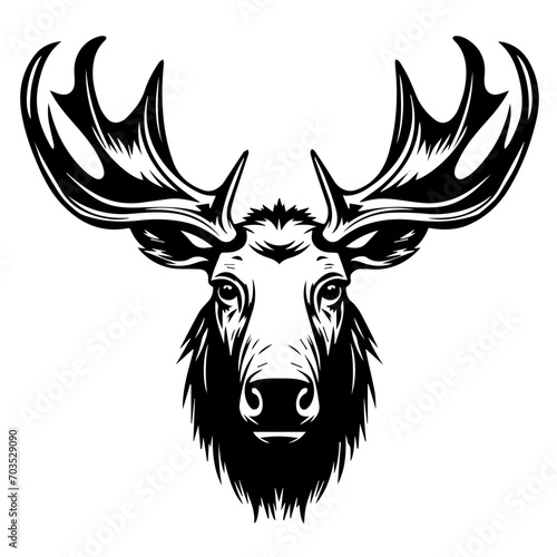 Impressive Moose Head Vector Illustration