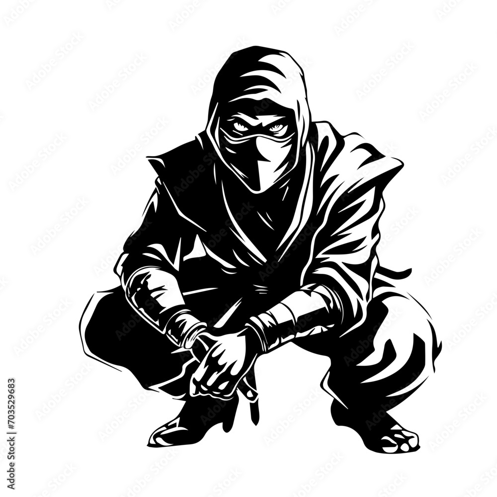 Stealthy Ninja Warrior Vector Art Stealthy Ninja Warrior Vector Art