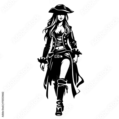 Adventurous Pirate Girl Character Vector