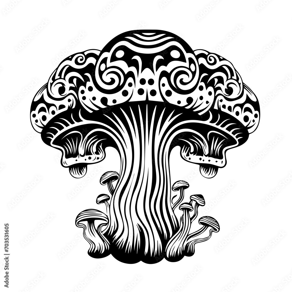 Whimsical Magic Mushroom Vector Design