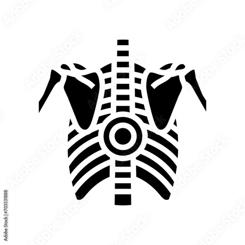 pain thoracic spine osteoporosis symptom glyph icon vector. pain thoracic spine osteoporosis symptom sign. isolated symbol illustration