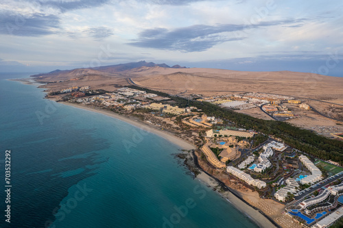 Aerial view of Fuerteventura coast in Costa Calma  © Michal