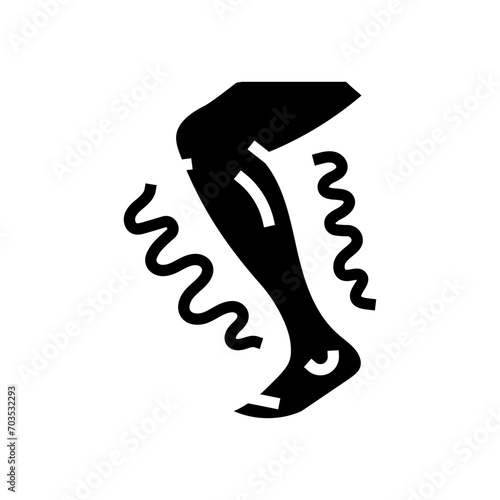leg cramps osteoporosis symptom glyph icon vector. leg cramps osteoporosis symptom sign. isolated symbol illustration