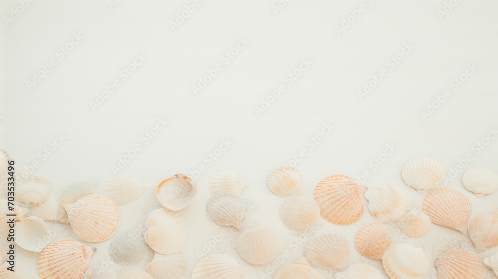 shells on sand. Generative AI