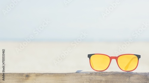 glasses on the beach. Generative AI