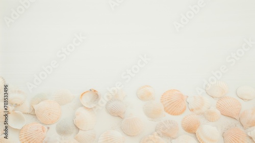 shells on sand. Generative AI