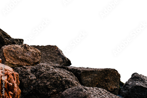 Sea stones on the beach on transparent background. Underwater rock. Mediterranean sea. © Natalya Nepran
