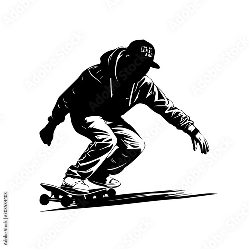 Urban Skater in Action Vector Design