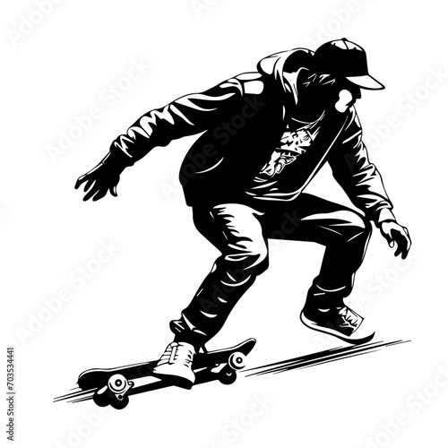 Urban Skater in Action Vector Design