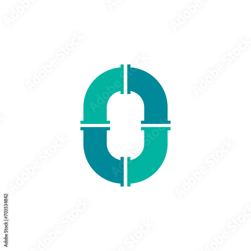 Letter o piping plumbing logo design timeless emblem brand identity logotype abstract minimalist monogram typography vector logo