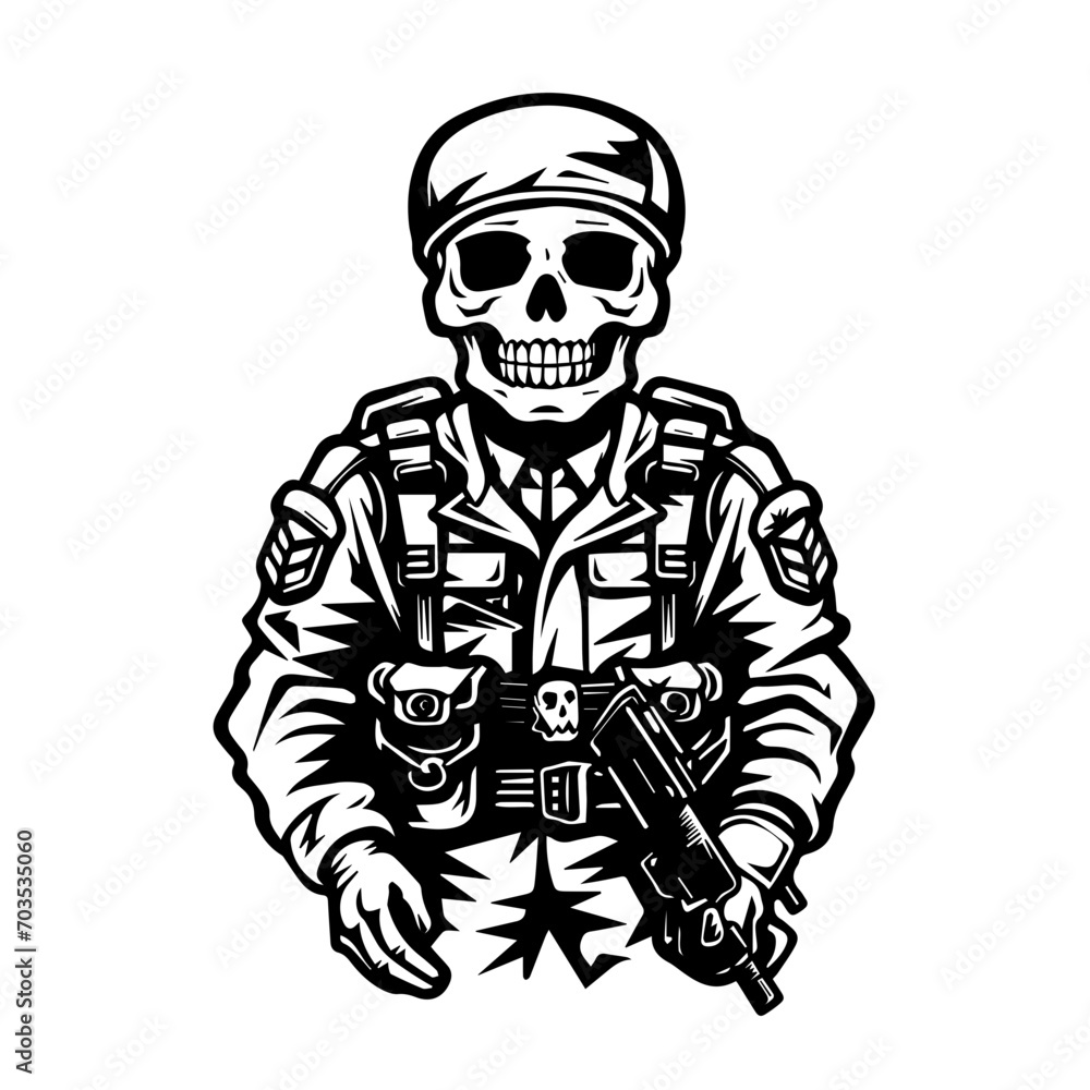 Valiant Skeleton Soldier Vector Art Valiant Skeleton Soldier Vector Art