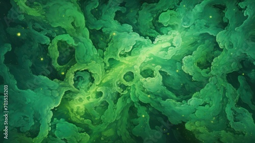 Green Abstract Background. Space Galaxy