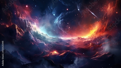 Space galaxy wallpaper, beautiful 4K galaxy background. Generative AI © ArtSpree