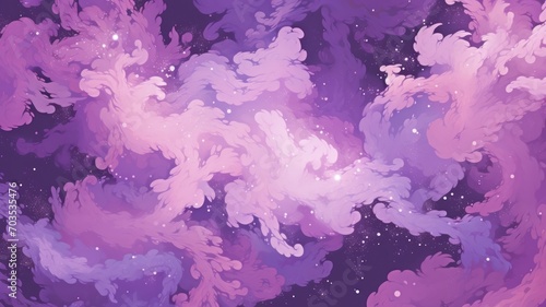 Purple space background  beautiful nebula galaxy. Generative AI