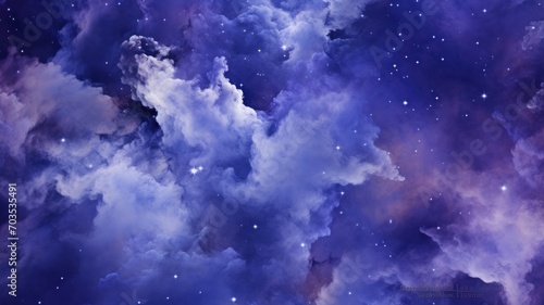 Blue space galaxy nebula backgrund. Beautiful abstract illustration. Generative AI