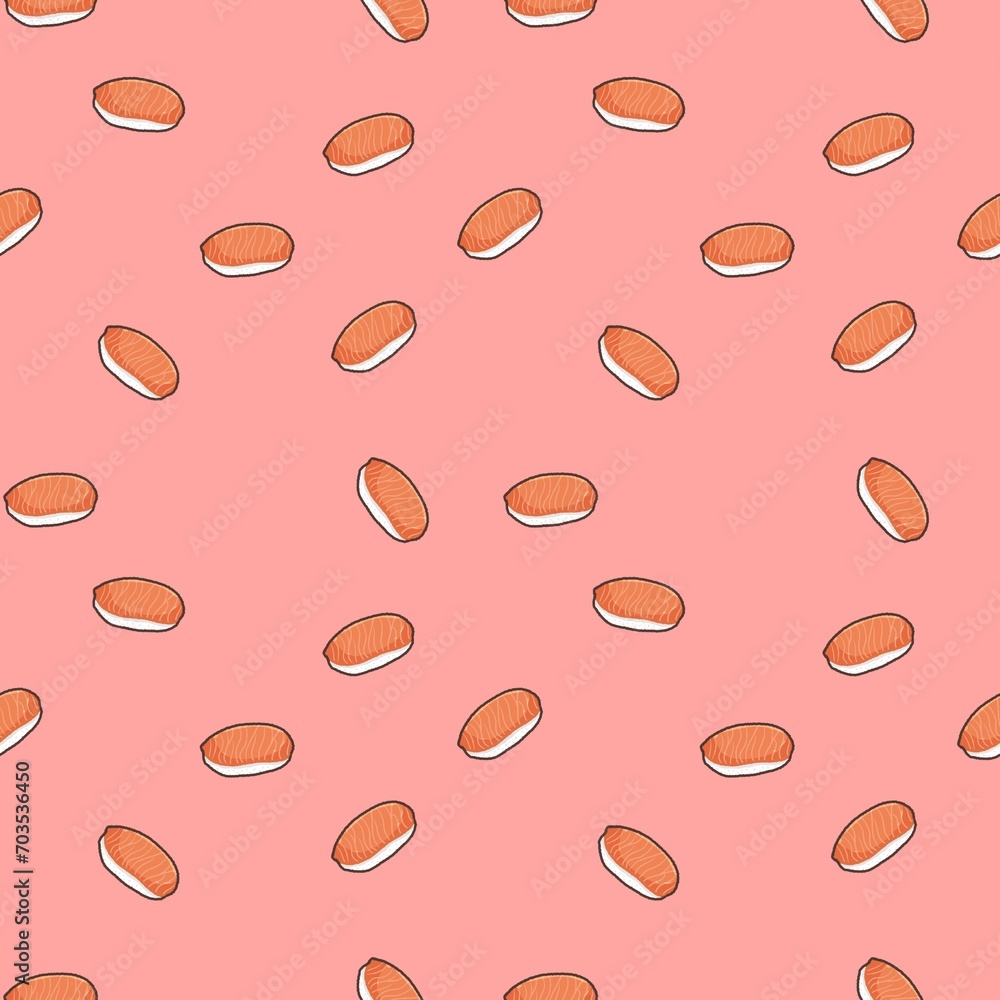 Salmon Sushi pattern Salmon Sushi pattern