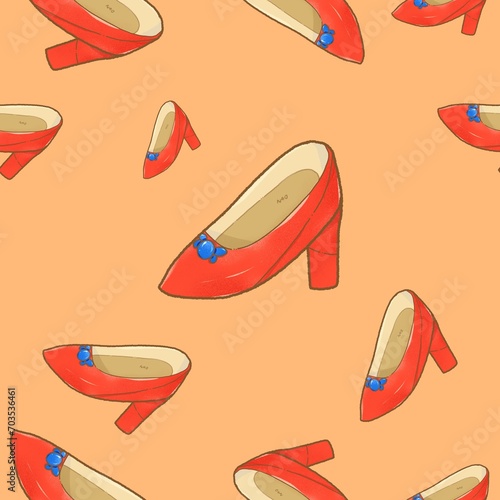 Red high heels pattern
